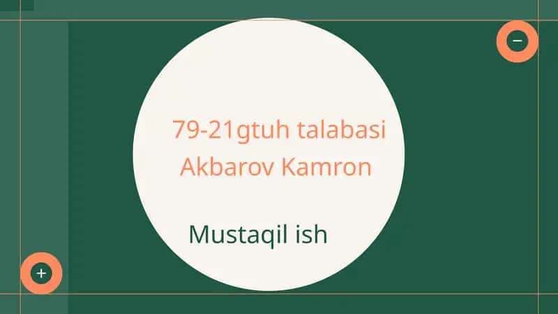 Tadbirkorlik faoliyatining turlari va shakllari 1