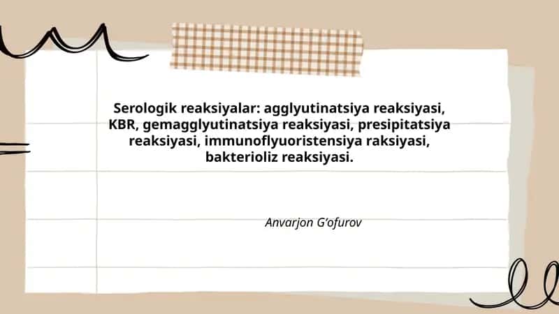 Serologik reaksiyalar 1