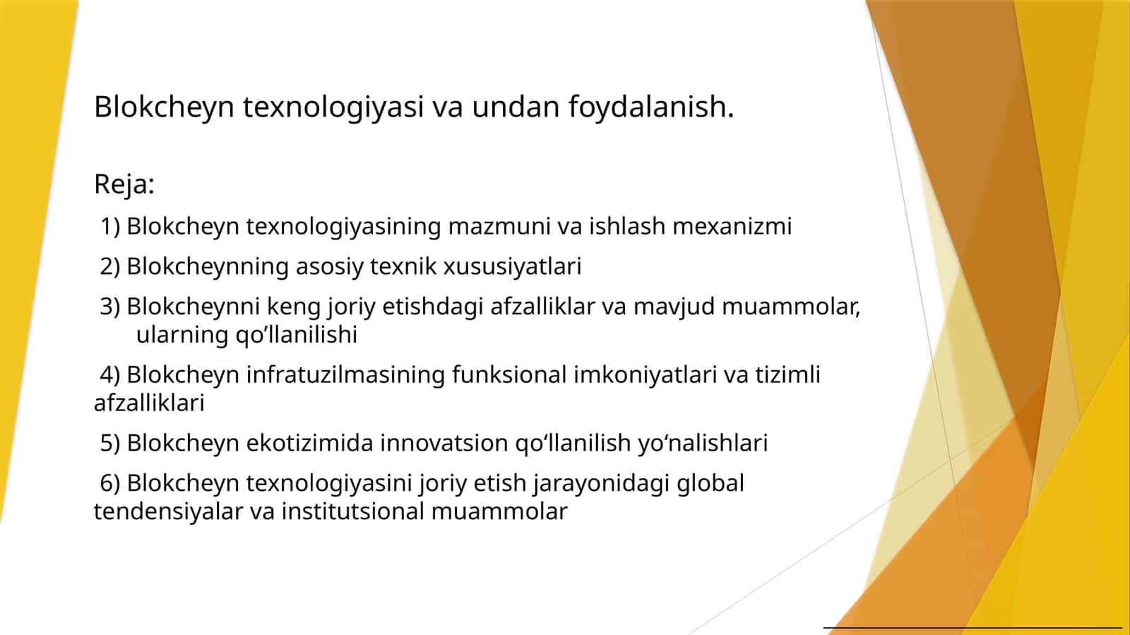 Blokcheyn texnologiyasi va undan foydalanish 1