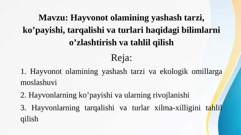 Hayvonot olami 1