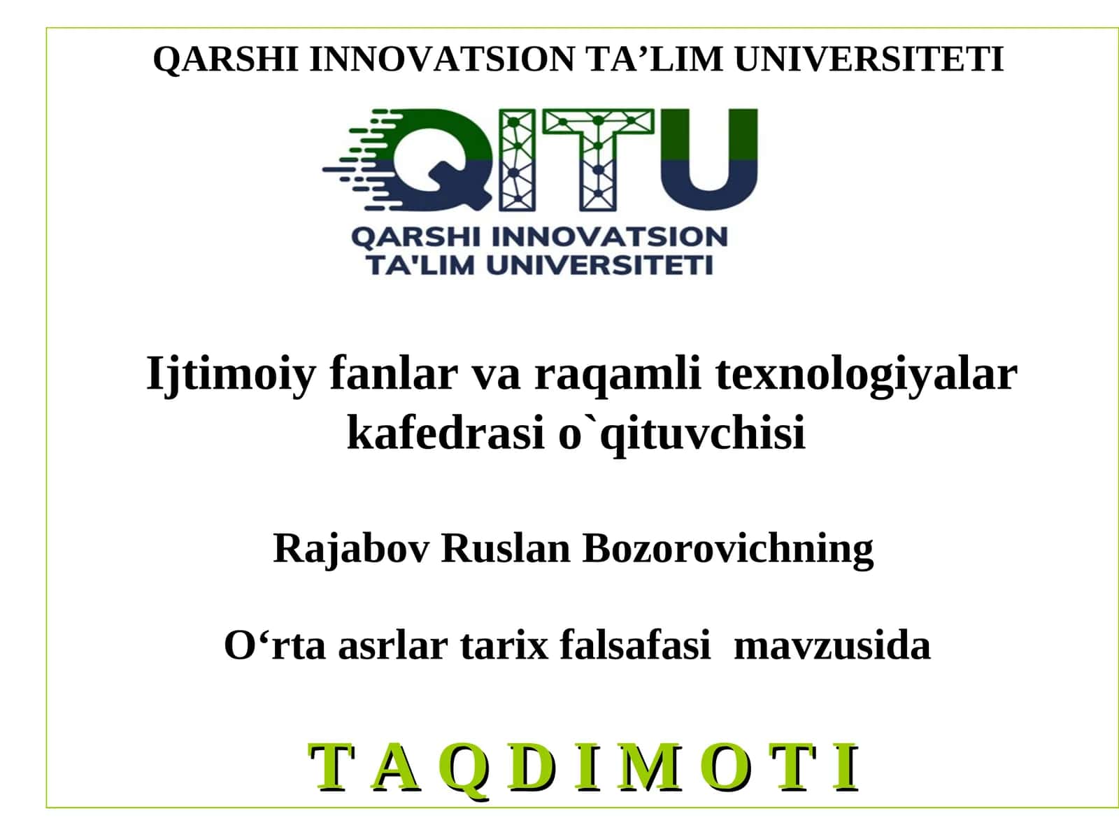 O‘rta asrlar tarix falsafasi 1