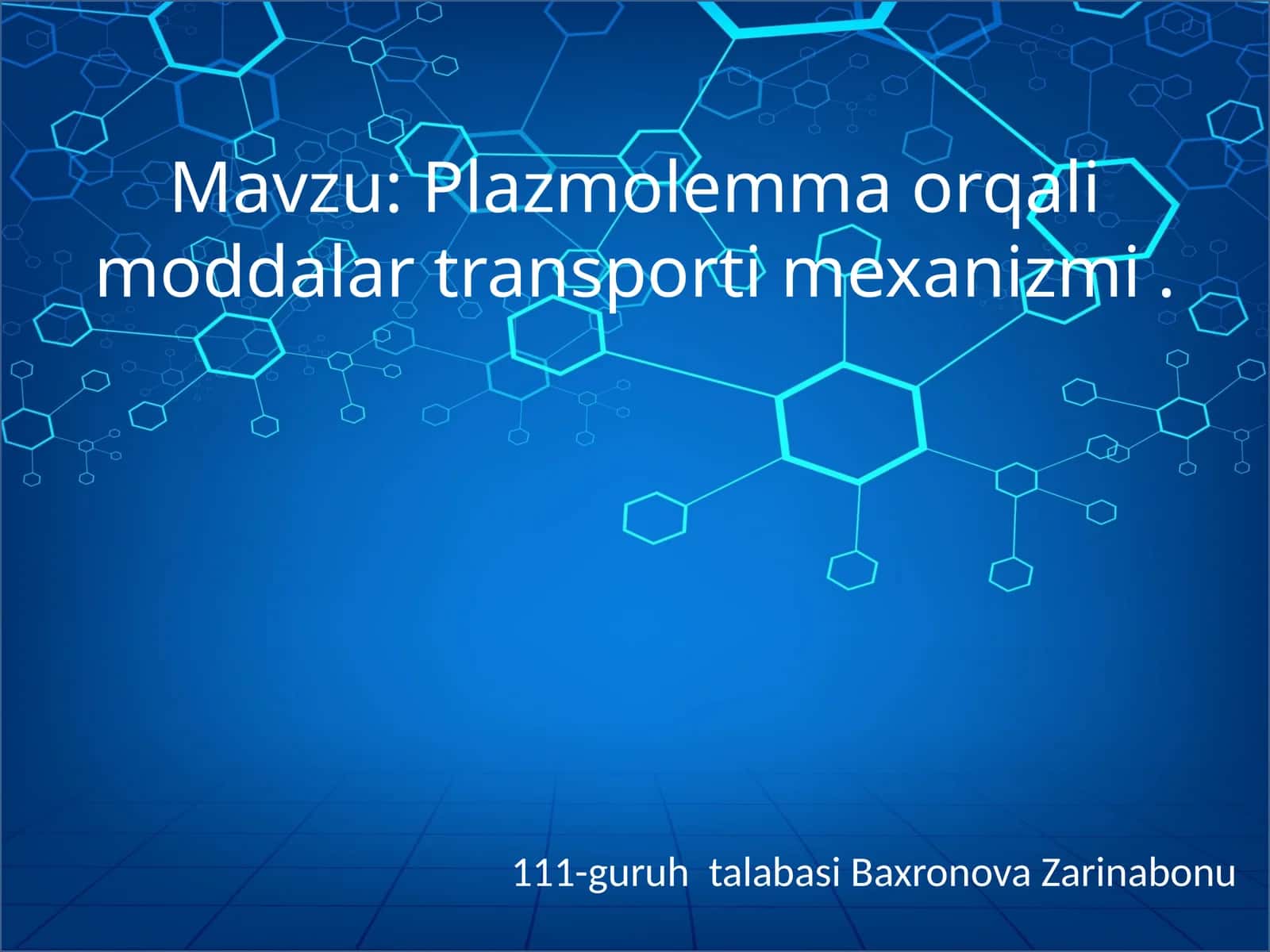 Plazmollema orqali moddalar transporti mexanizmi 1