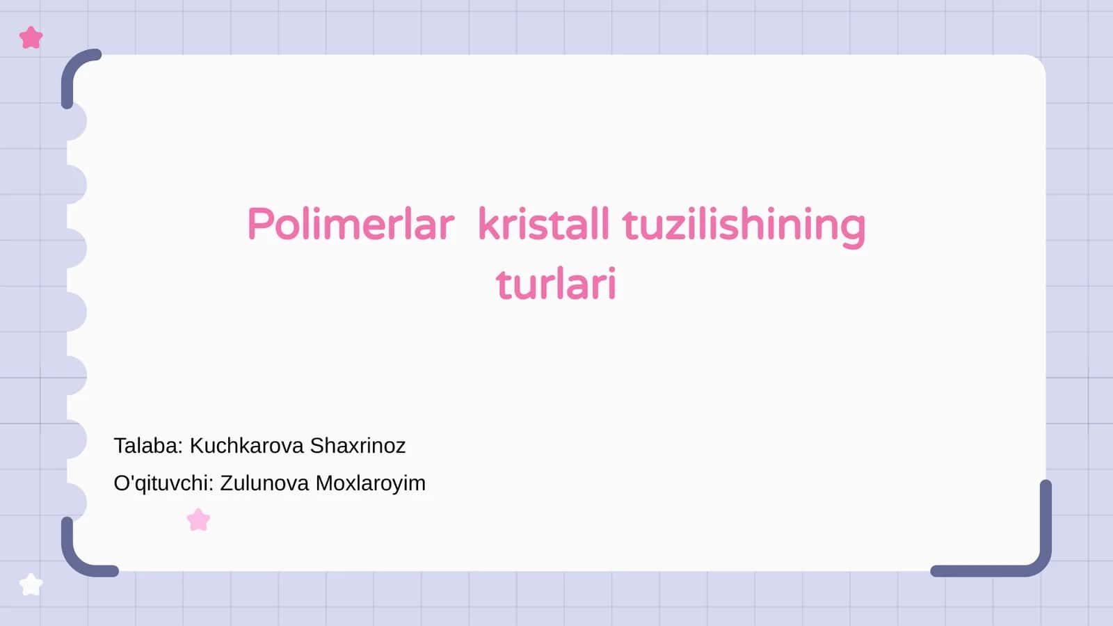 Polimerlar kristall tuzilishining turlari 1