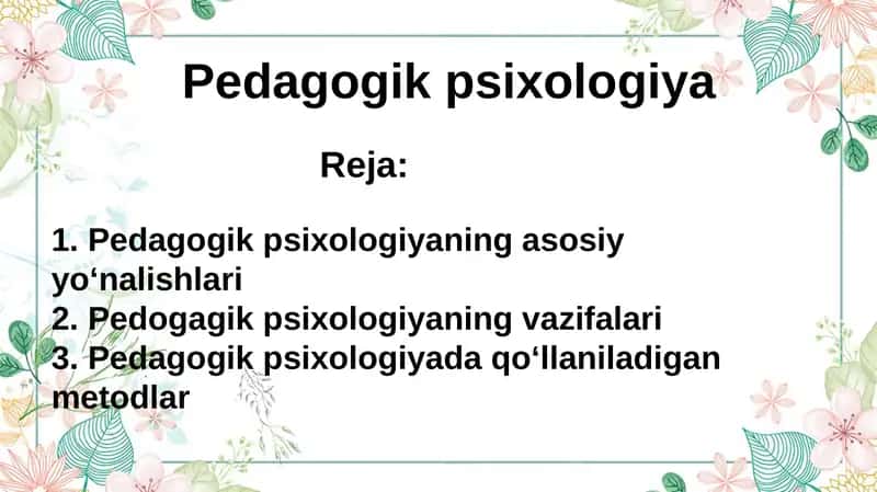 Pedagogik psixologiya 1