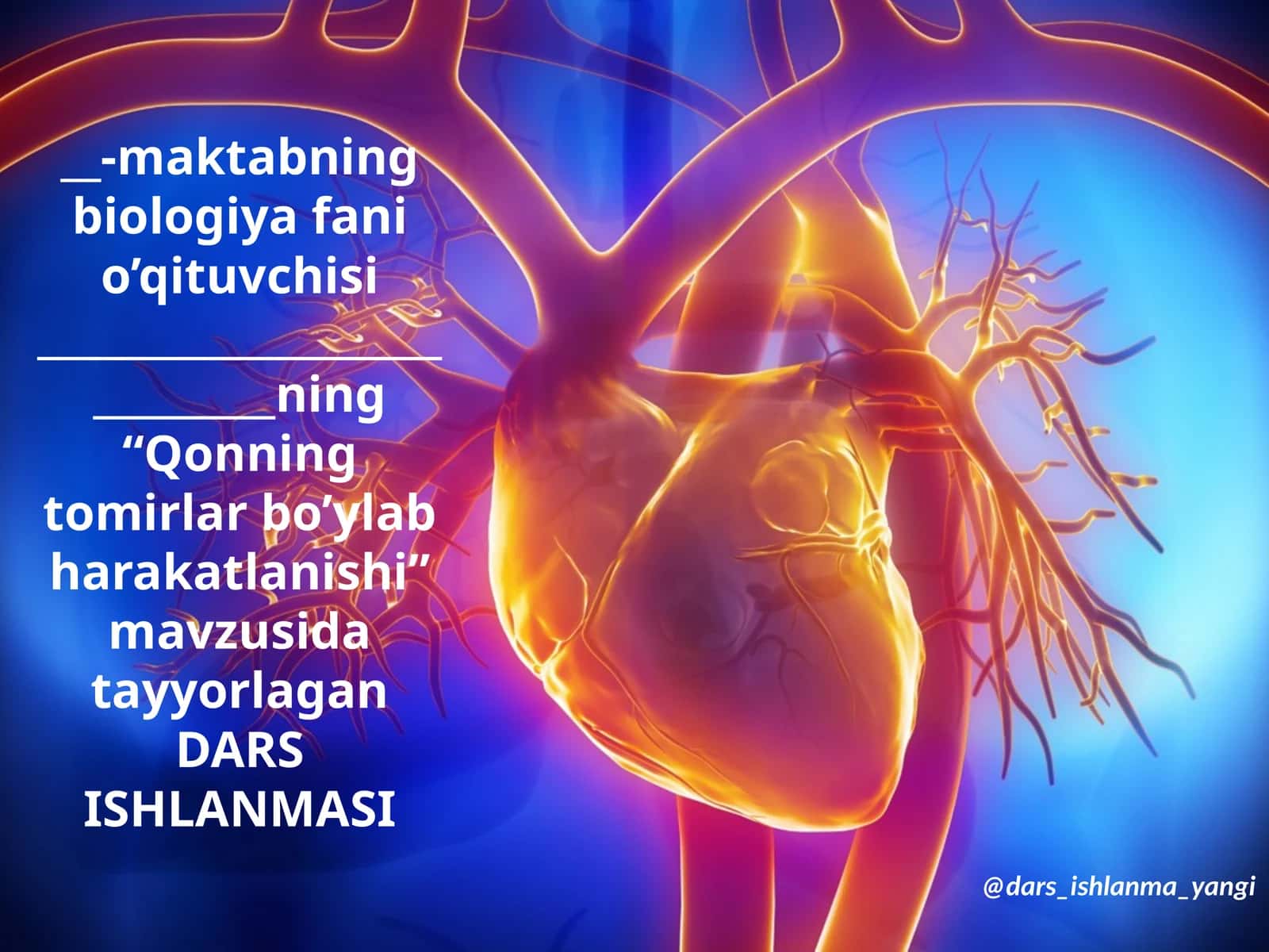 Qonning tomirlar bo'yicha harakatlanishi 1