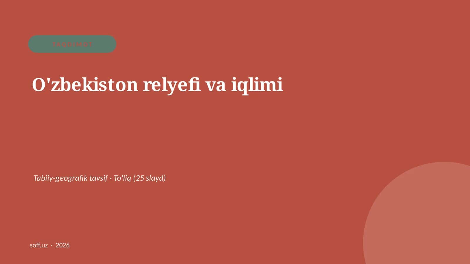 O'zbekiston relyefi va iqlimi 1