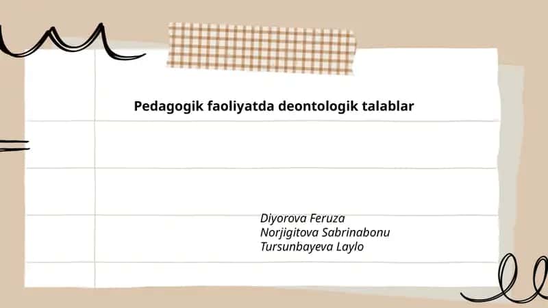 Pedagogik faoliyatda deontologik talablar 1