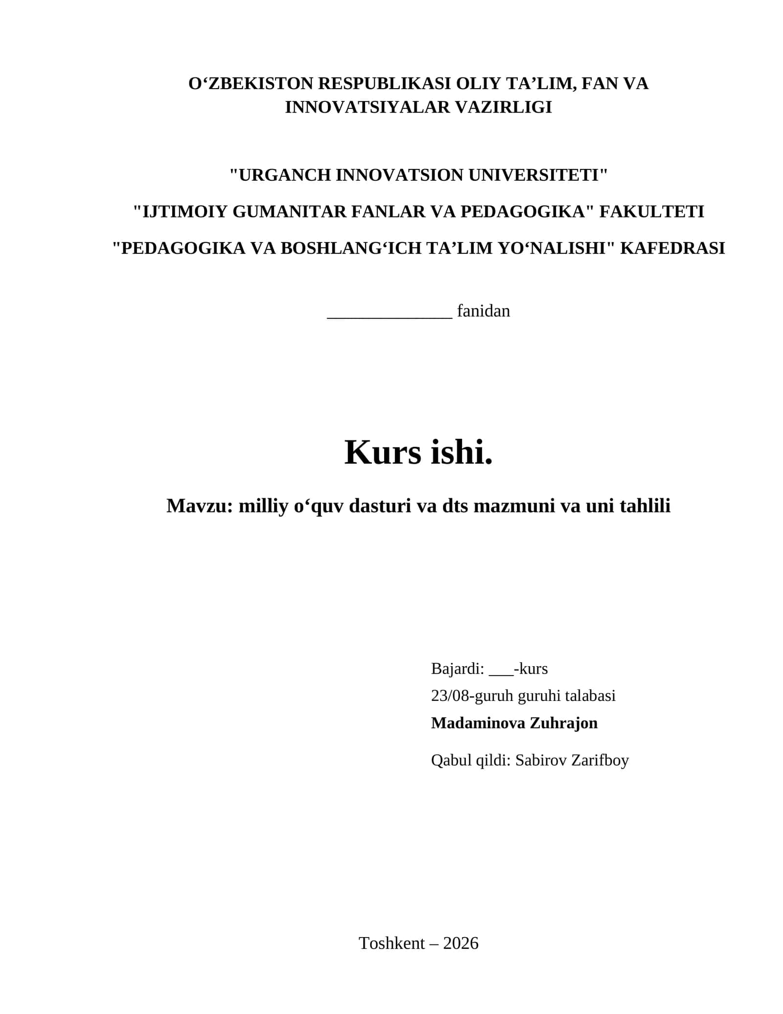 milliy oʻquv dasturi va dts mazmuni va uni tahlili 1