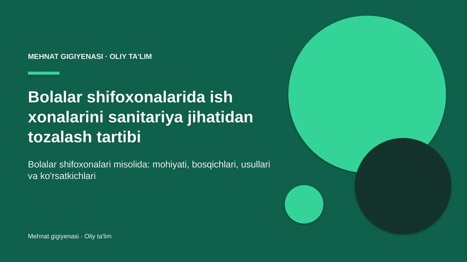 MEHNAT GIGIYENASI · OLIY TA'LIM 1
