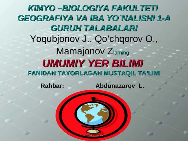 UMUMIY YER BILIMI 1
