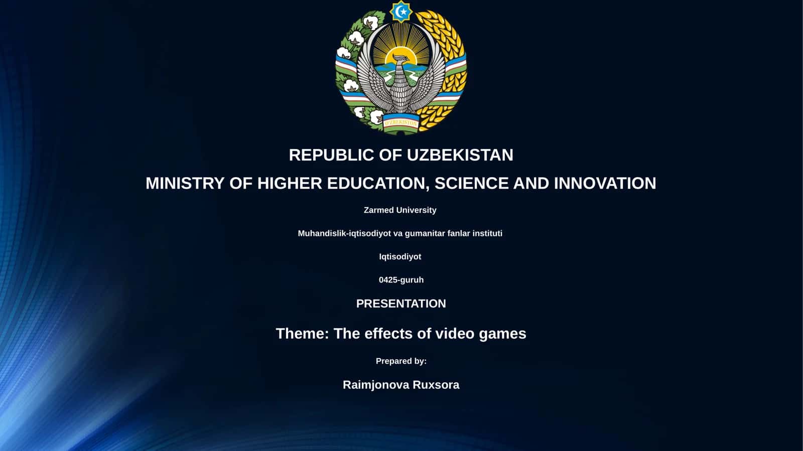 The effects of video games 1