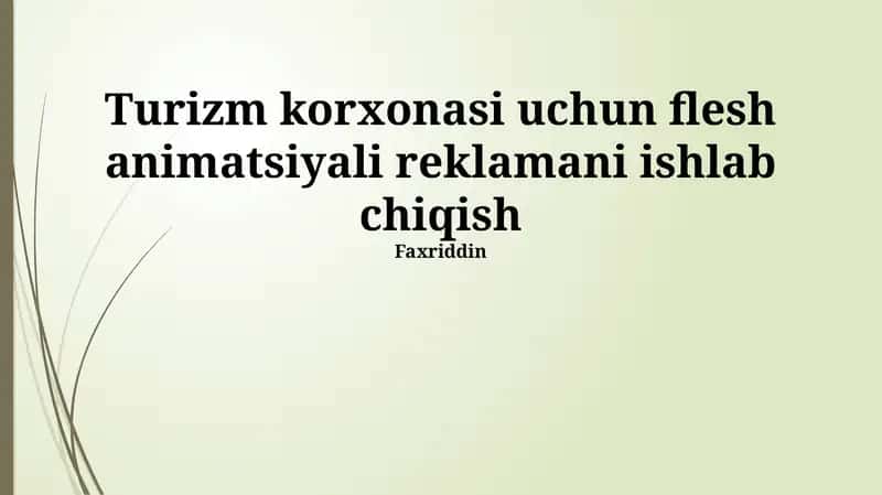 Reklama Uchun Flash Animatsiyani Ishlab Chiqish 1