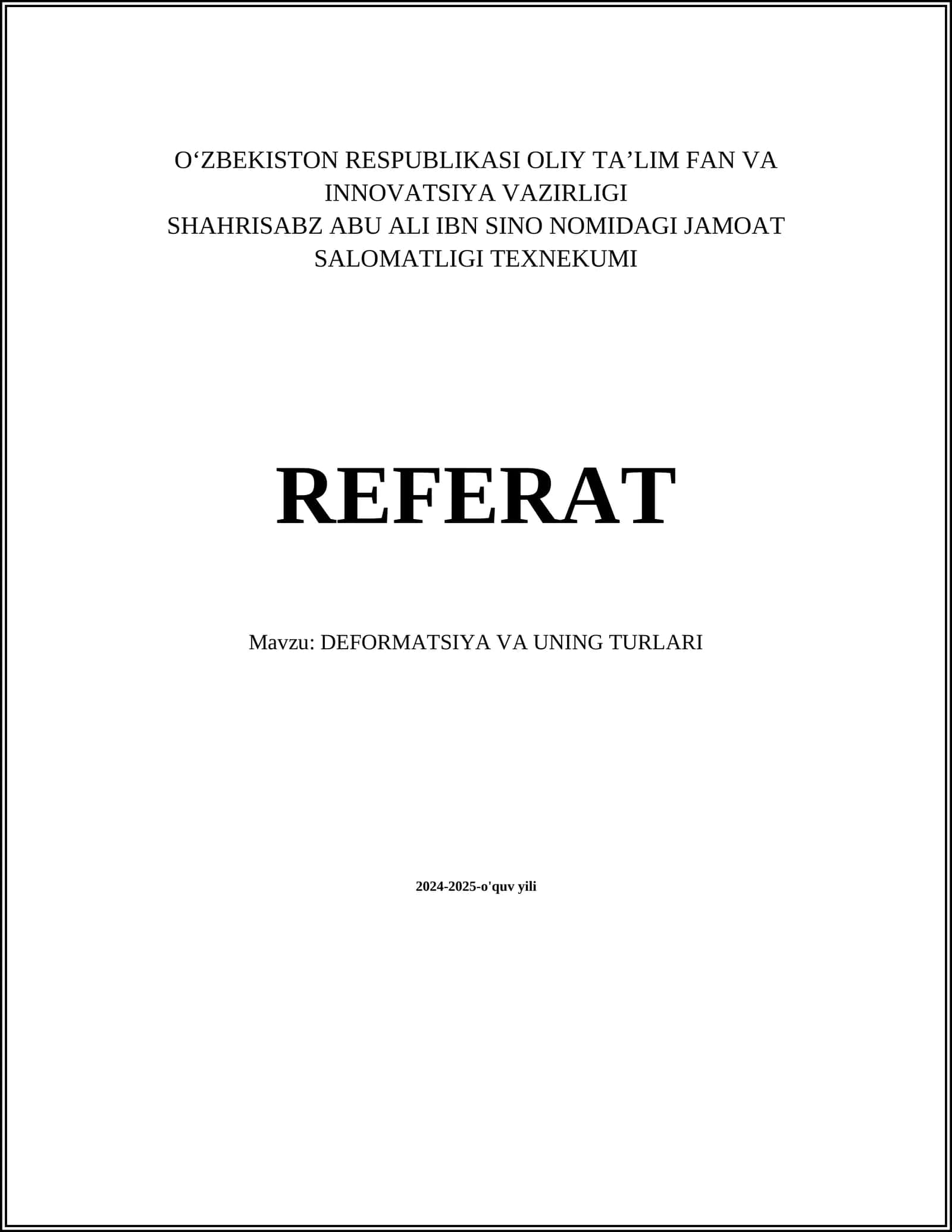 DEFORMATSIYA VA UNING TURLARI 1