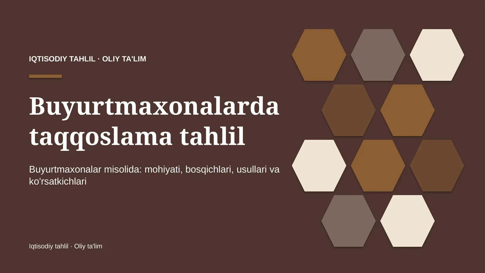 Taqqoslama tahlil: mohiyati 1