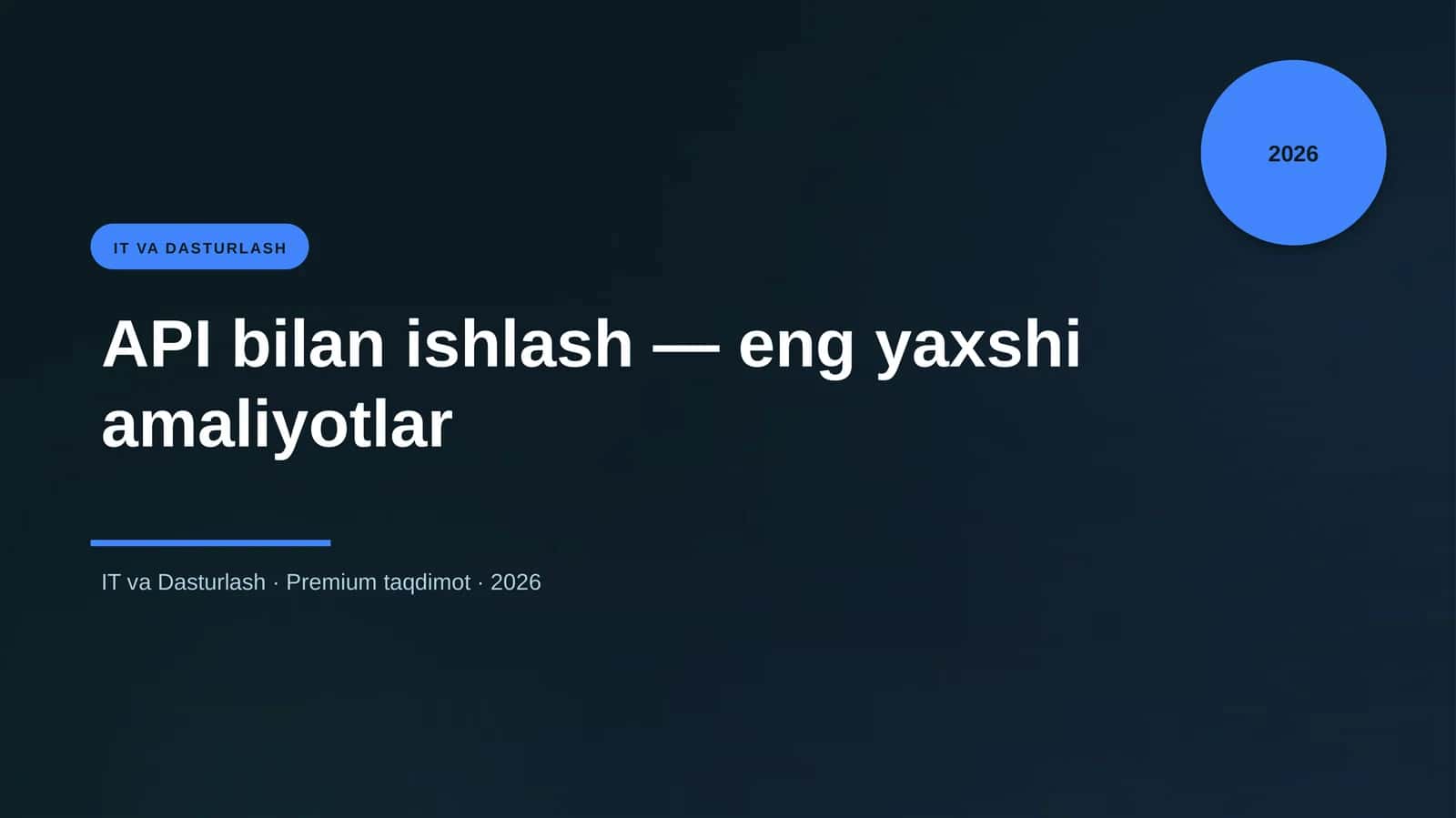 API bilan ishlash — eng yaxshi amaliyotlar 1