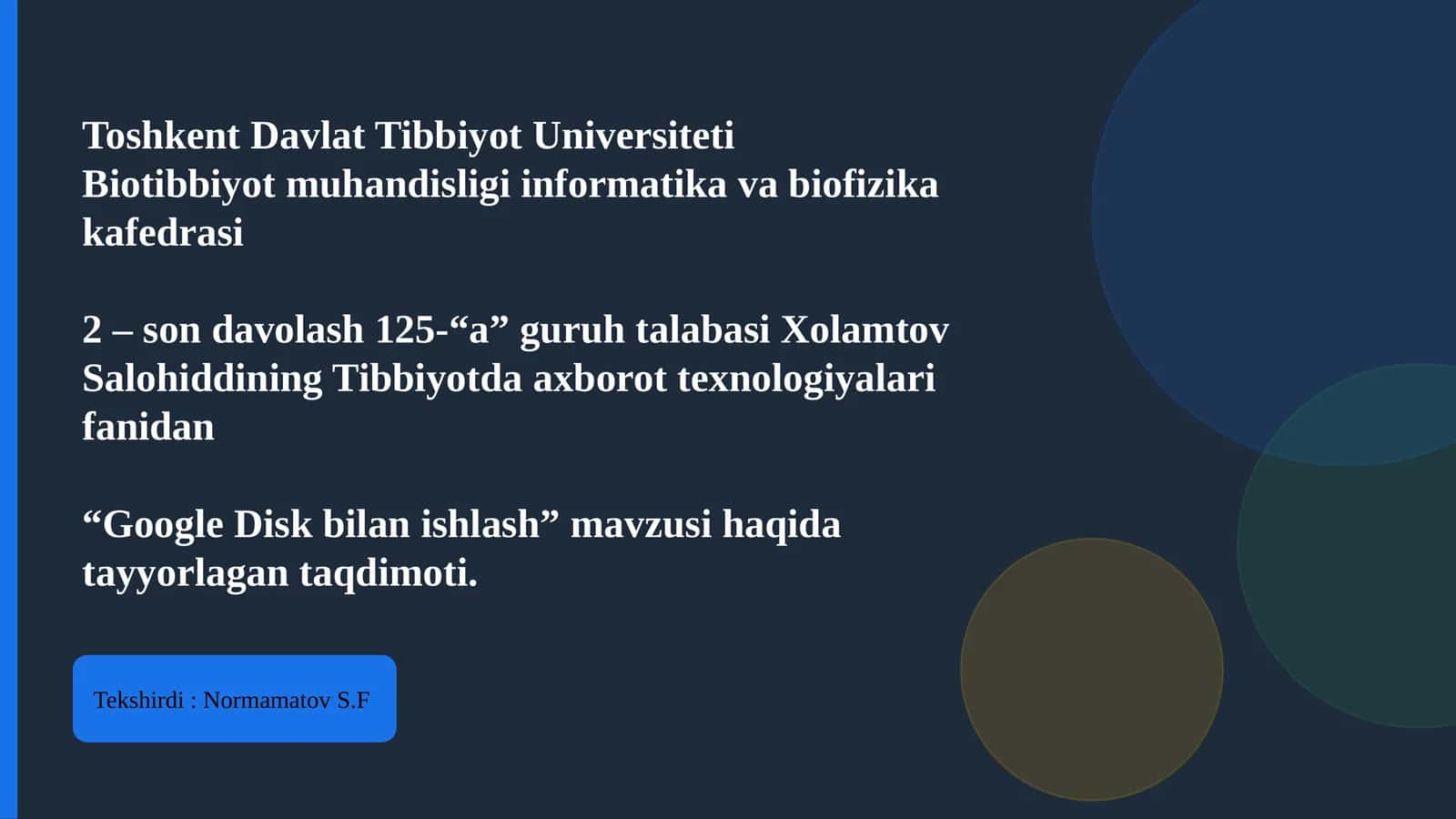 Google Disk bilan ishlash 1