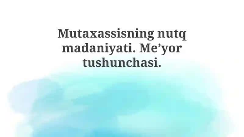 Mutaxassis nutq madaniyati