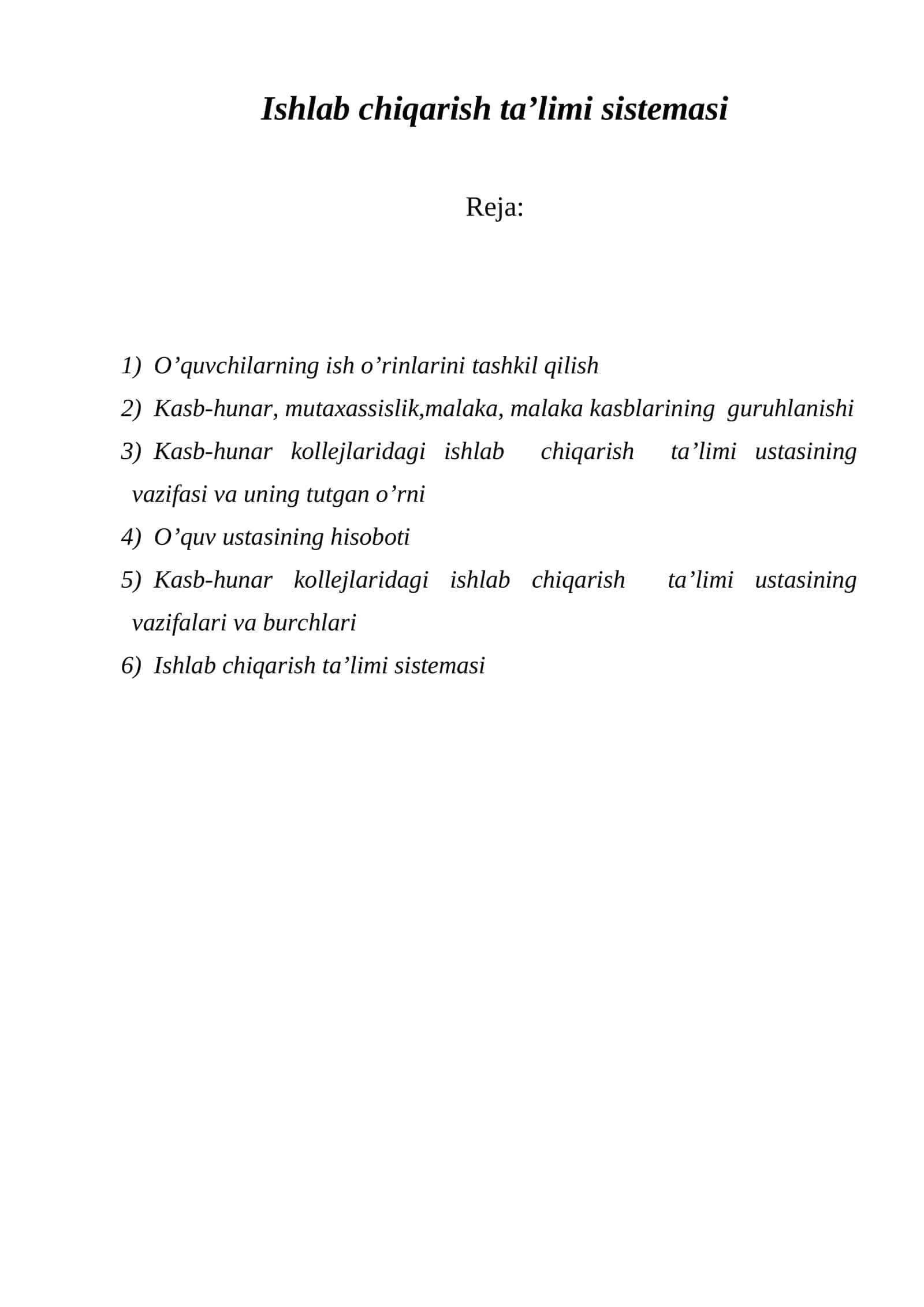 Ishlab chiqarish ta’limi sistemasi 1