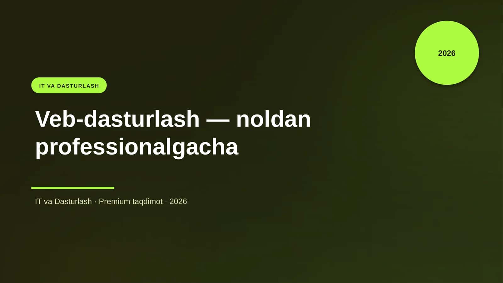 Veb-dasturlash — noldan professionalgacha 1