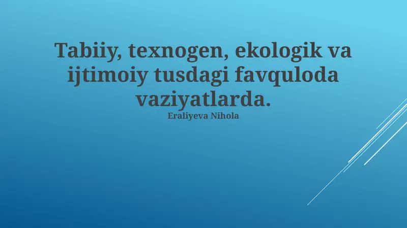 Tabiiy ofatlar 1