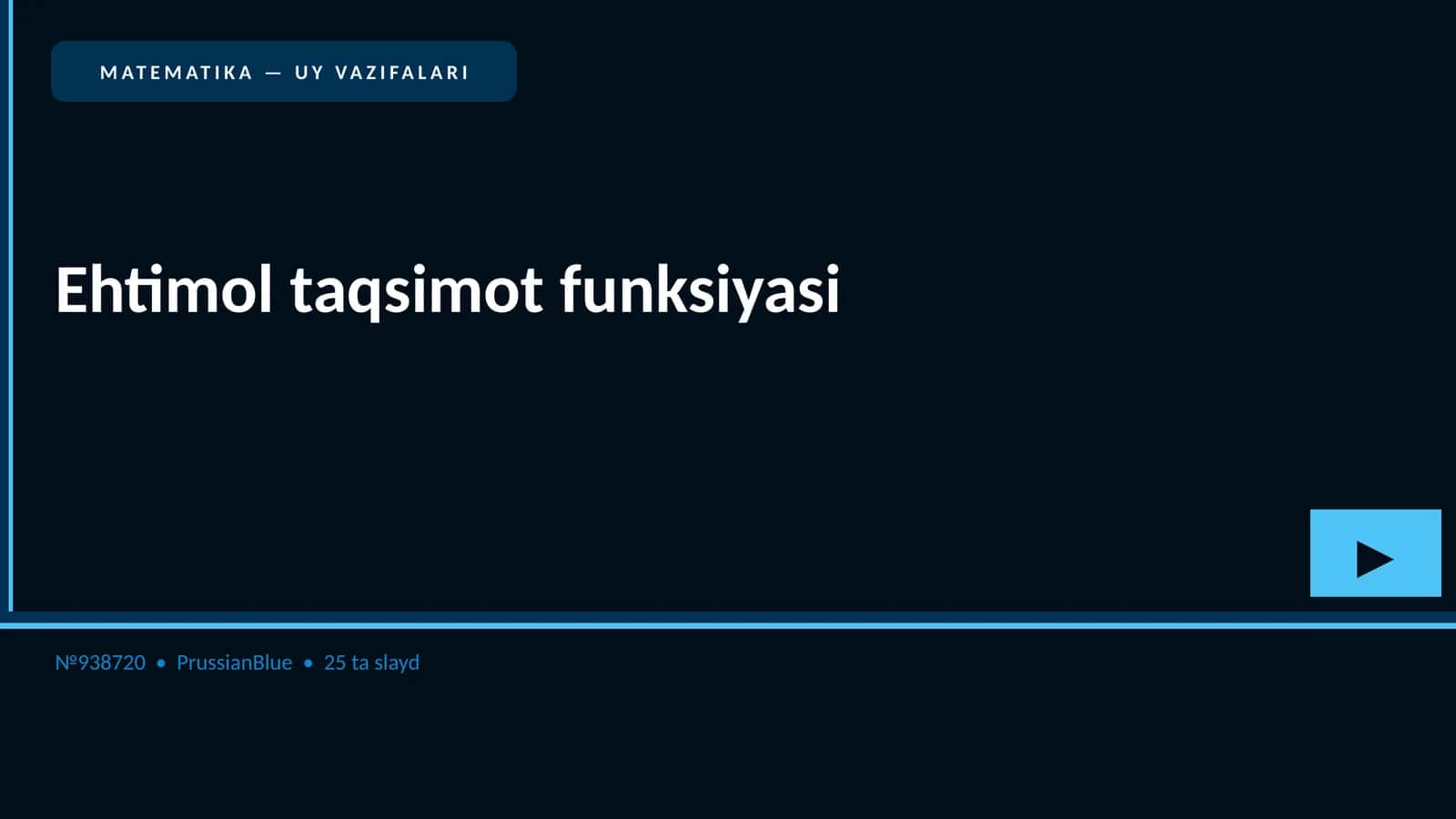 Ehtimol taqsimot funksiyasi 1