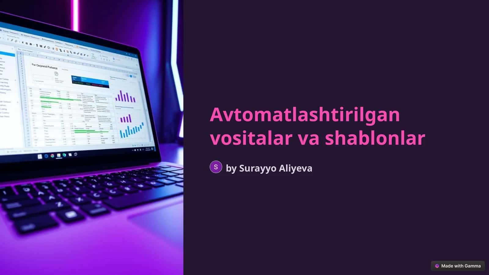 Avtomatlashtirilgan vositalar va shablonlar 1