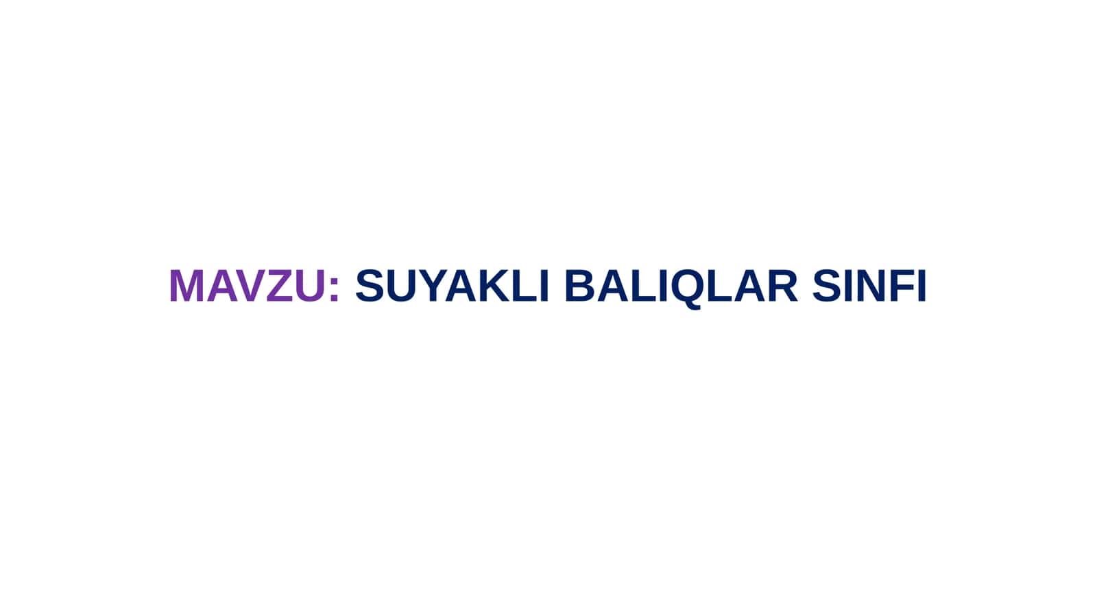 SUYAKLI BALIQLAR SINFI 1