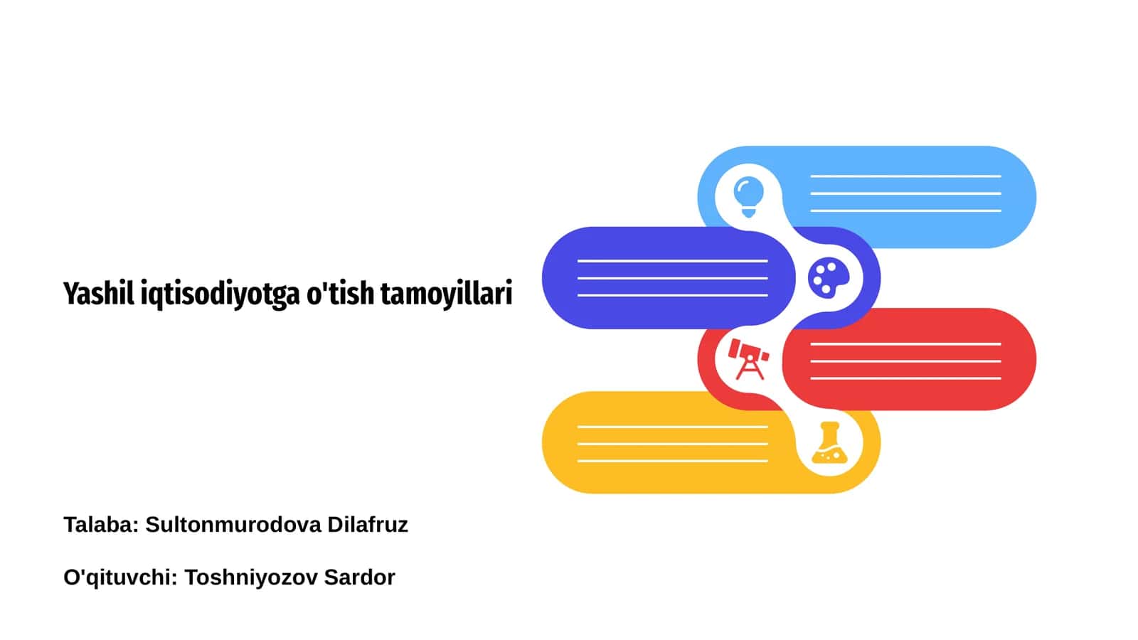 Yashil iqtisodiyotga o'tish tamoyillari 1