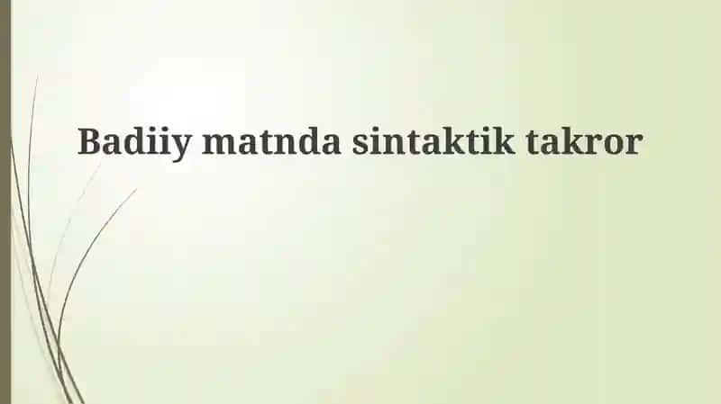 Sintaktik takrorlash
