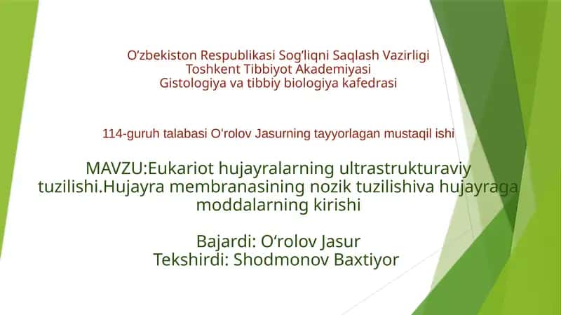 Eukariotlar-haqiqiyya d roga egabo’lgan hujayralar 1
