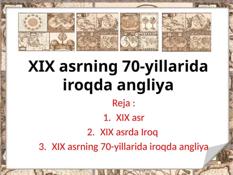 XIX asrning 70-yillari da Iroqda Angliya 1