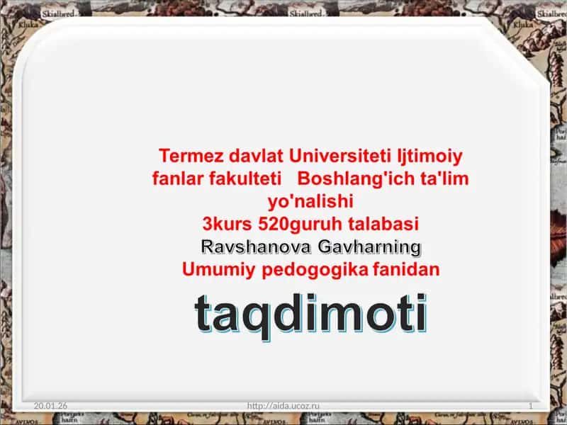 Tashkiliy hujatlar haqida tushuncha va ularga oid hujjatlar 1