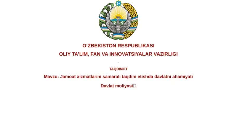 Davlat moliyasi strategiyasi 1