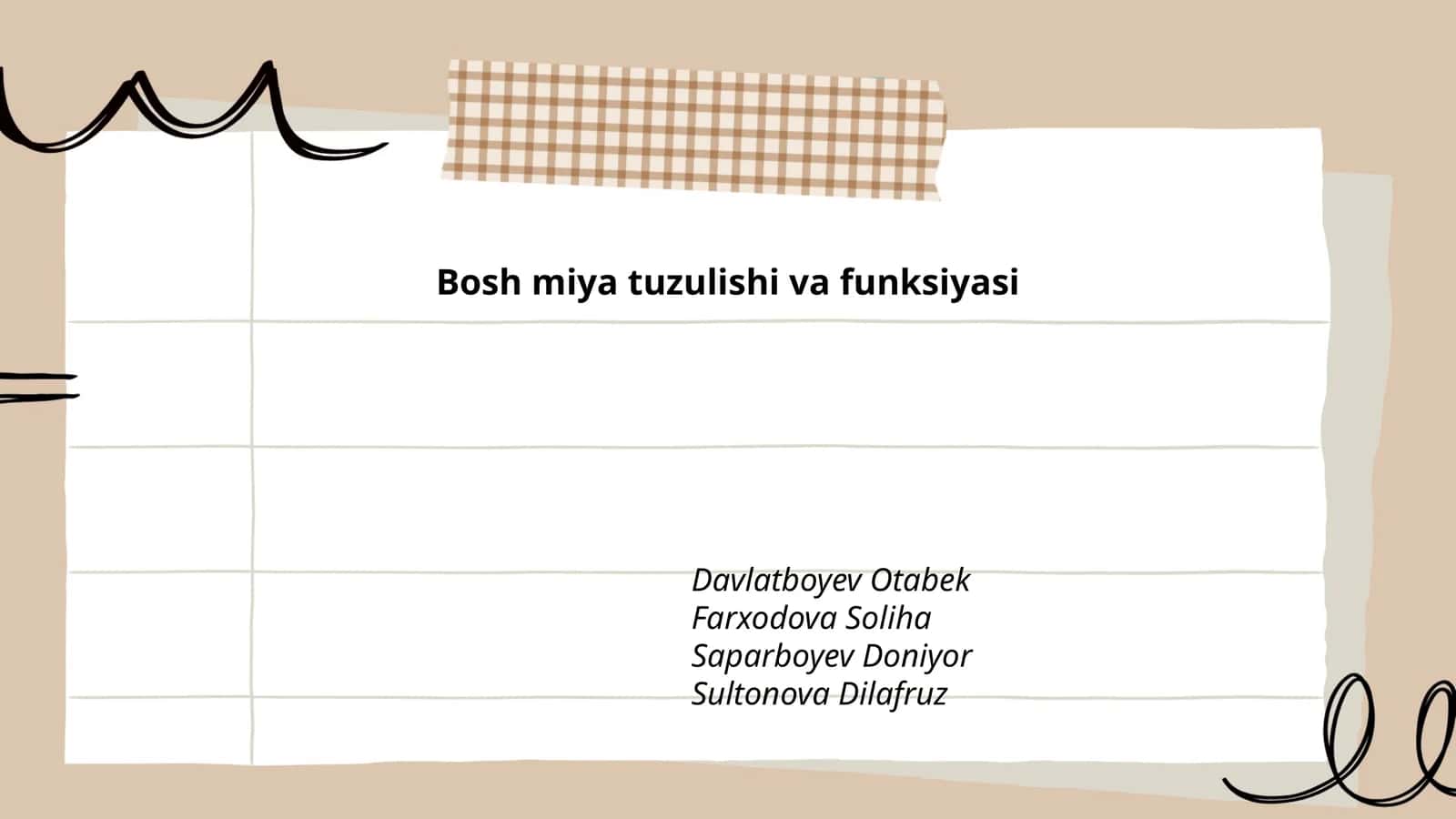 Bosh miya tuzulishi va funksiyasi 1