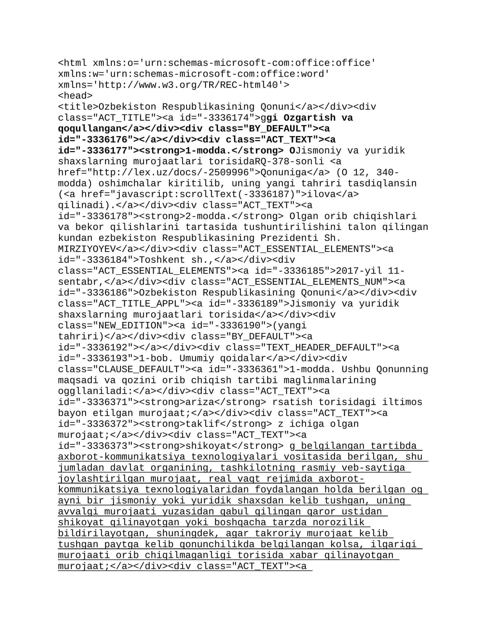 Ozbekiston Respublikasining Qonuni 1
