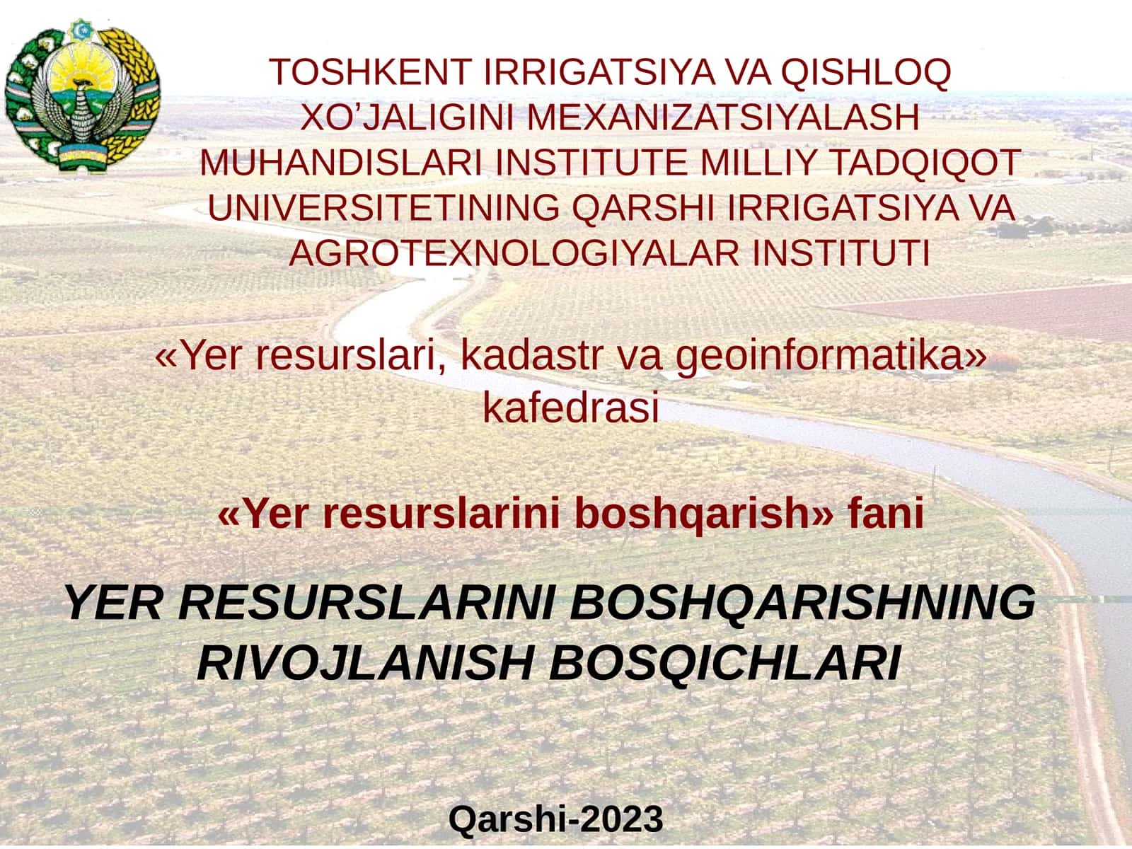YER RESURSLАRINI BOSHQАRISHNING RIVOJLАNISH BOSQICHLАRI 1