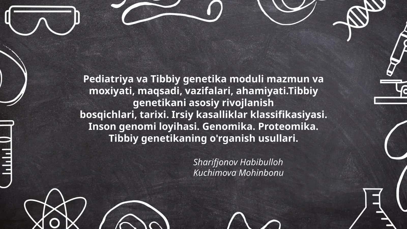 Pediatriya va Tibbiy Genetika Moduli 1