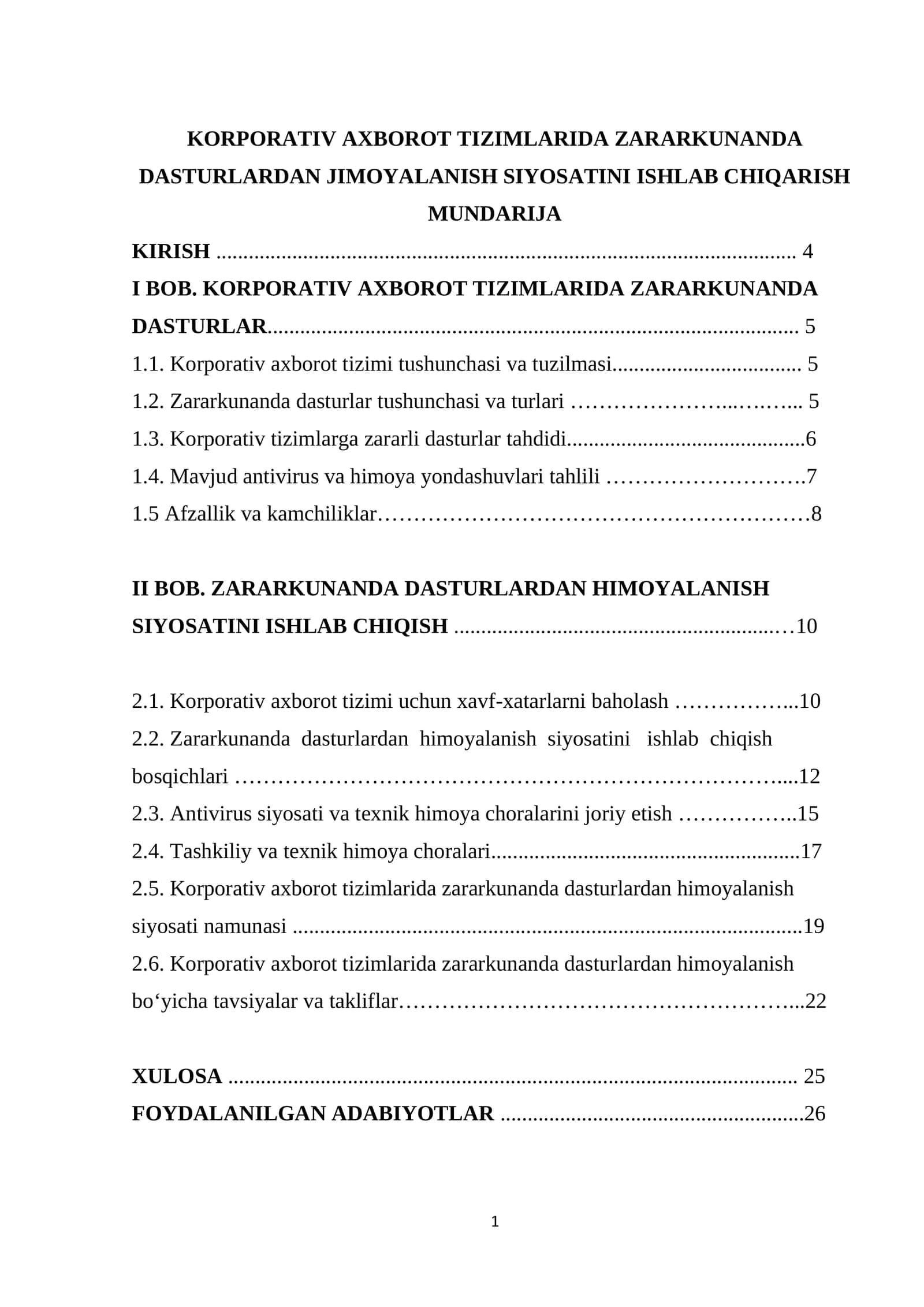 Zararkunanda Dasturlardan Himoyalanish Siyosatini Ishlab Chiqarish 1