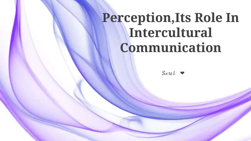 Perception, Its Role In Intercultural Communication 1