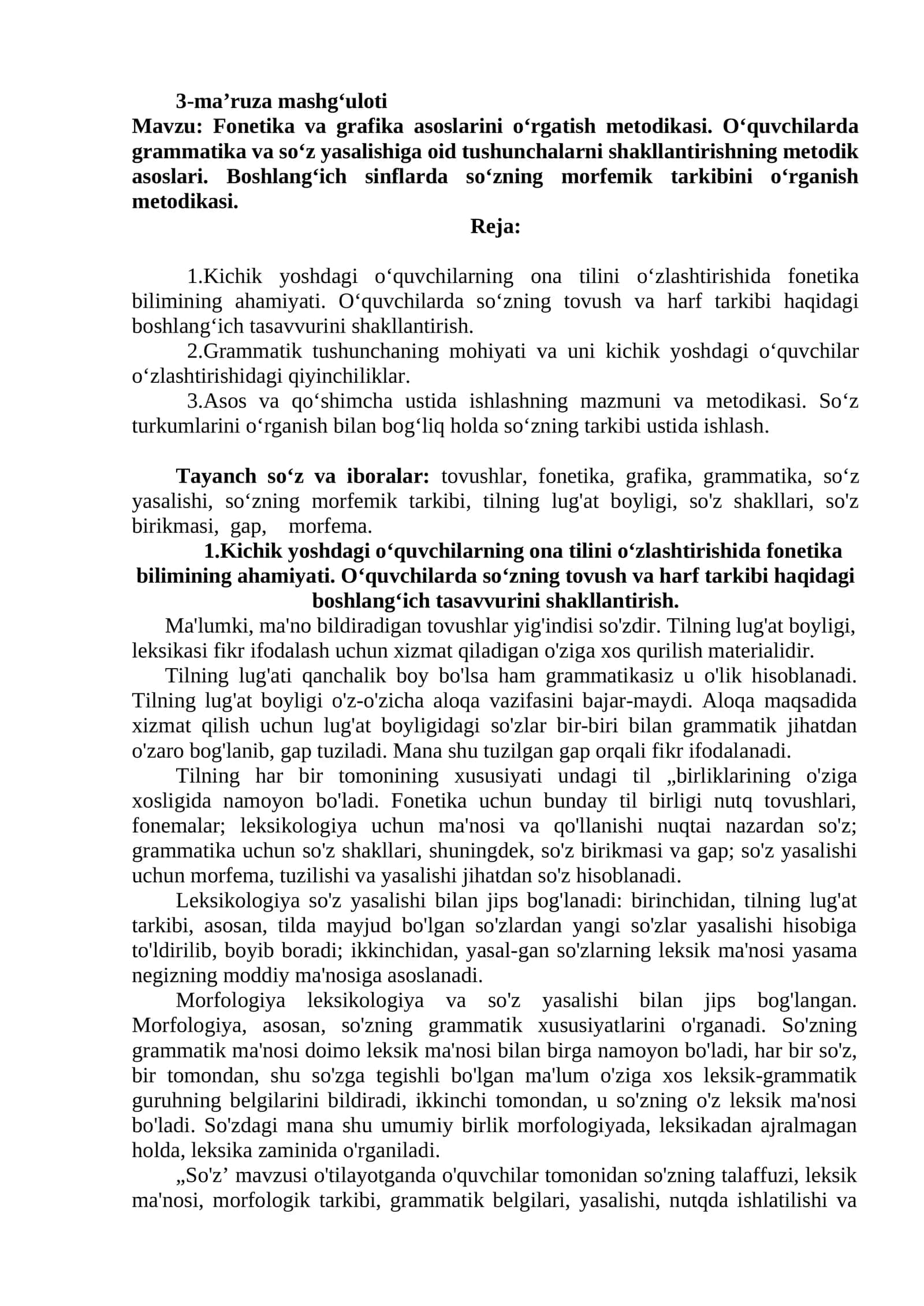 Fonetika va grafika asoslari 1