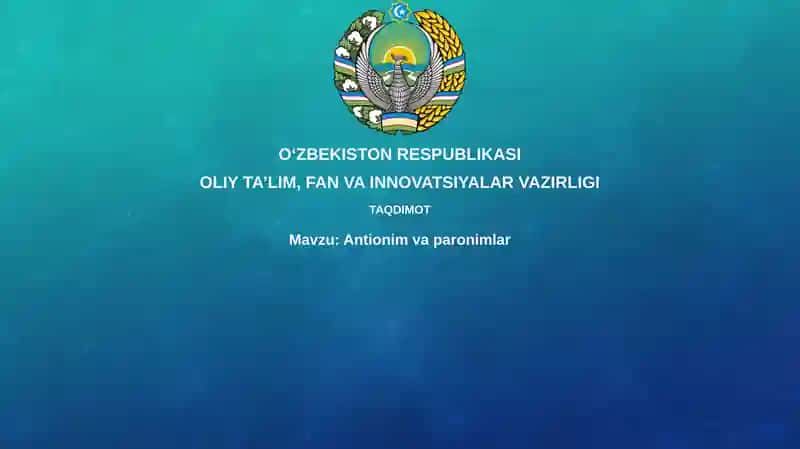 Antionim va paronimlar