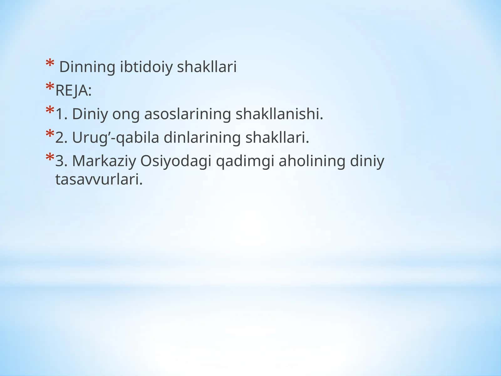 Dinning ibtidoiy shakllari 1