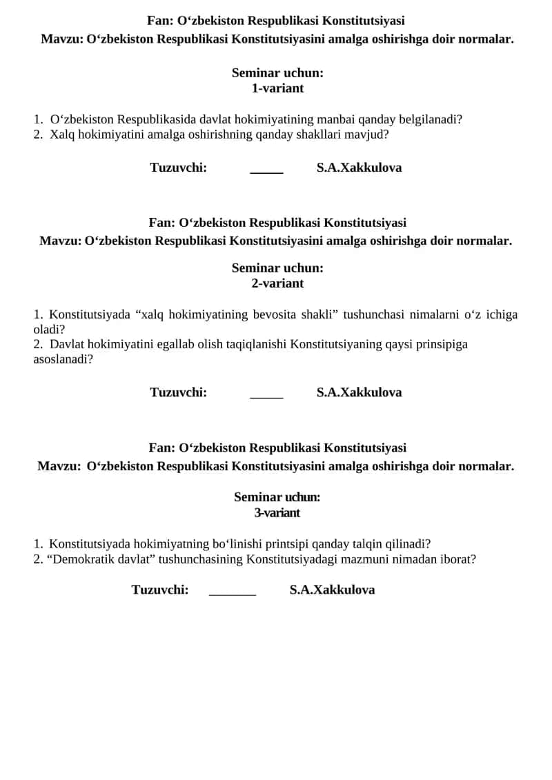 O‘zbekiston Respublikasi Konstitutsiyasi 1
