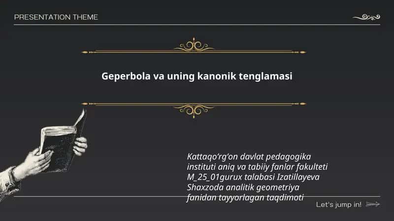 Geperbola va uning kanonik tenglamasi 1