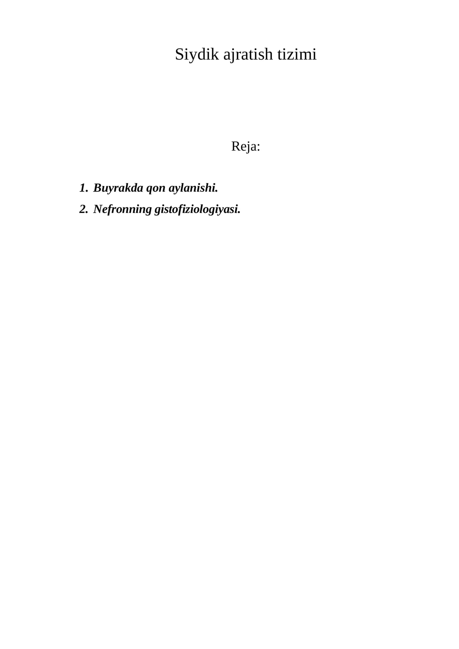 Siydik ajratish tizimi 1