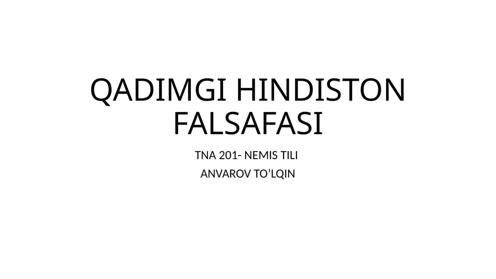 QADIMGI HINDISTON FALSAFASI 1