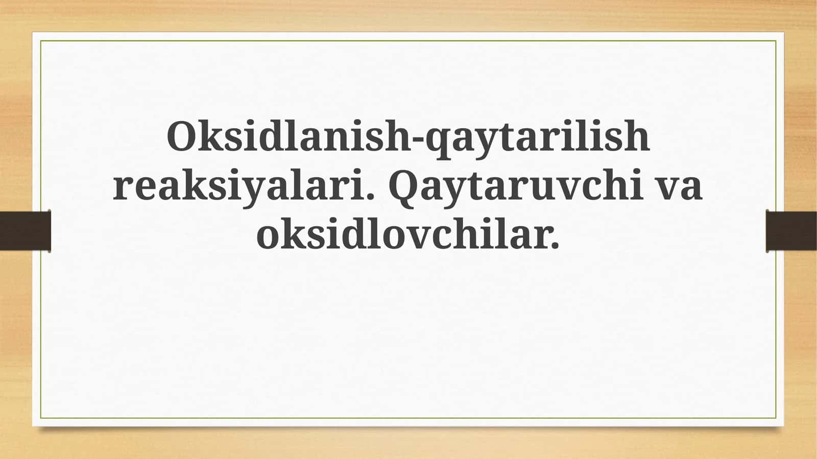 Oksidlanish-qaytarilishreaksiyalari 1