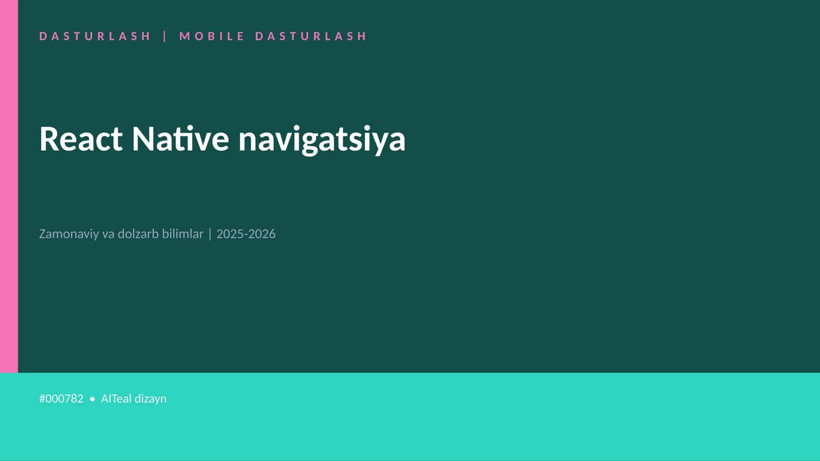 React Native navigatsiya 1
