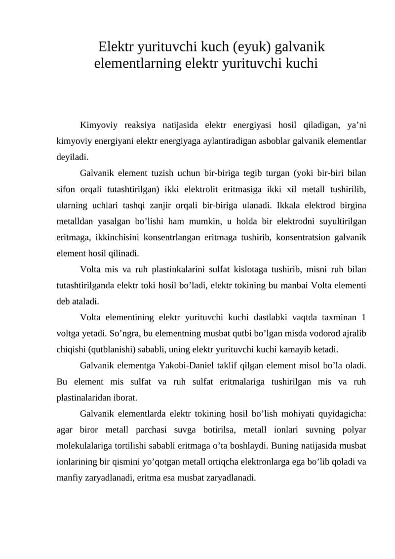 Galvanik element 1