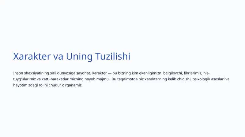 Xarakter va Uning Tuzilishi 1